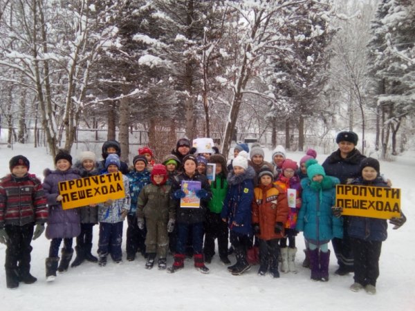 В Республике Алтай автоинспекторы и школьники провели профилактическую акцию «Дорога безопасности»
