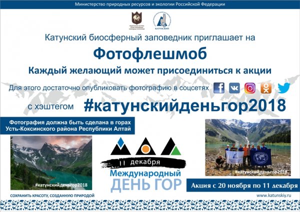 Катунский заповедник объявил флешмоб к Международному дню гор